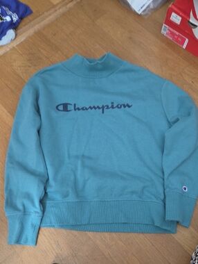 Champion Mock Neck Script Logo Pullover